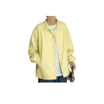 Solid Color Lapel Press Button Jacket