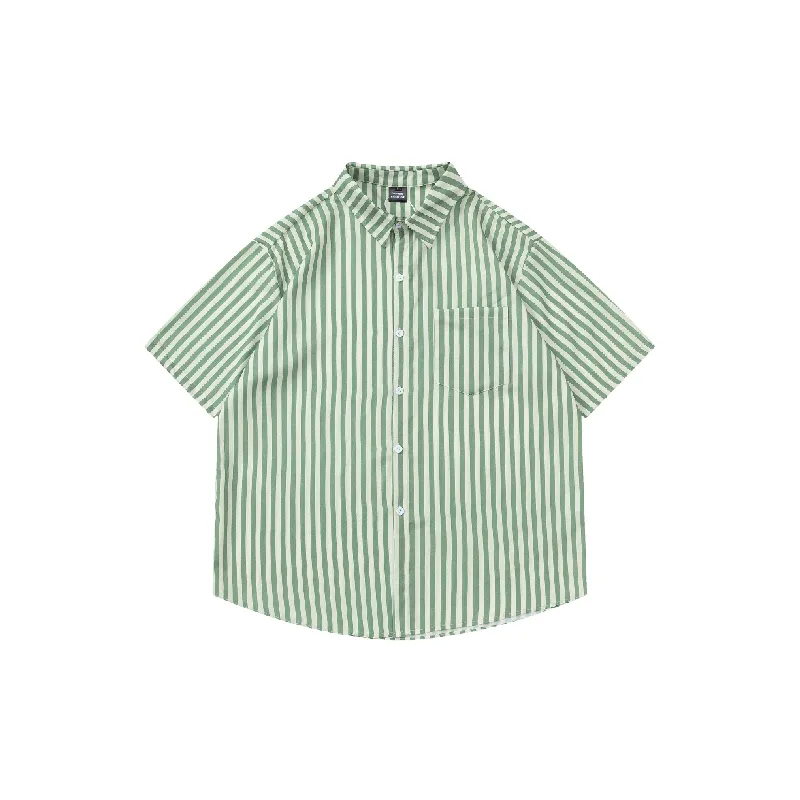 Retro Striped Polyester Shirt Unisex-8