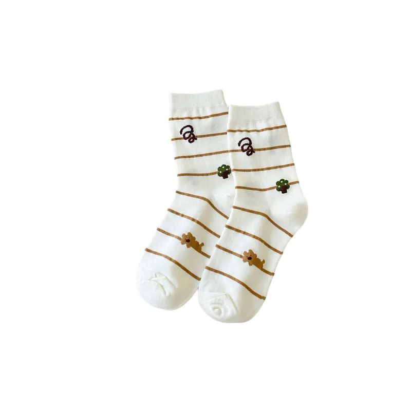 Basics Simple 100% Cotton Mid Calf Sock-5