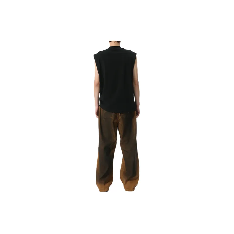 Trendy Color Contrast Dirty Jeans-2
