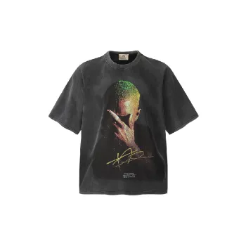 Distress Washed Cotton T Shirt