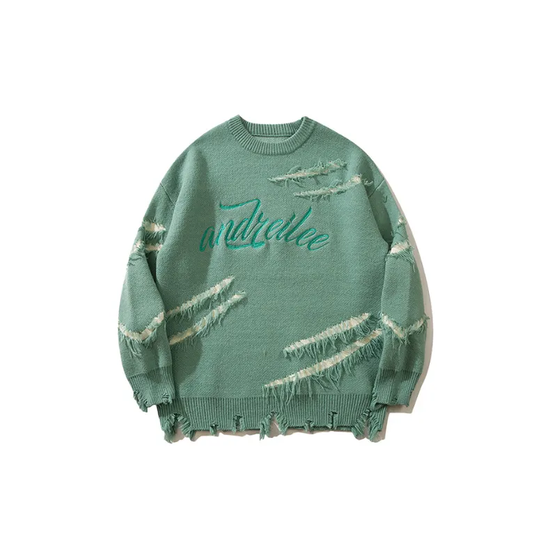 Retro Letter Sweater-5