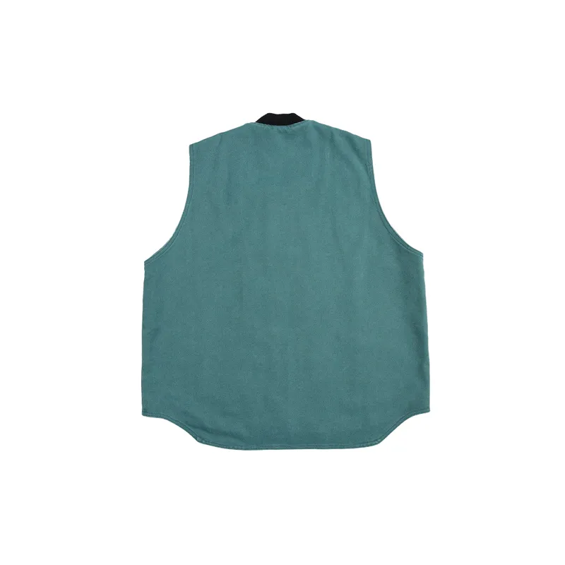 Simple Zipper Cotton Vest-3