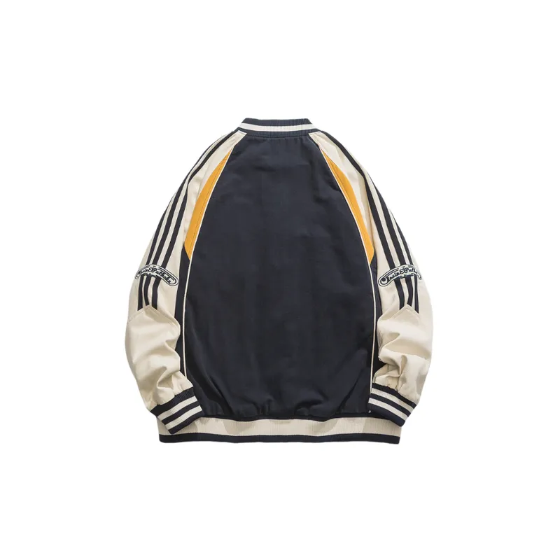Retro Color Collision Splicing Tide Casual Jacket-3
