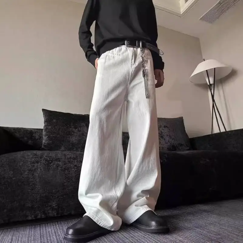 Fashionable Plain Loose Jeans-2