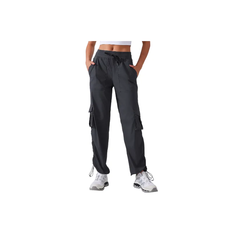 Outdoor Sporty Cotton Blended Fabric Cargo Pants Women-2