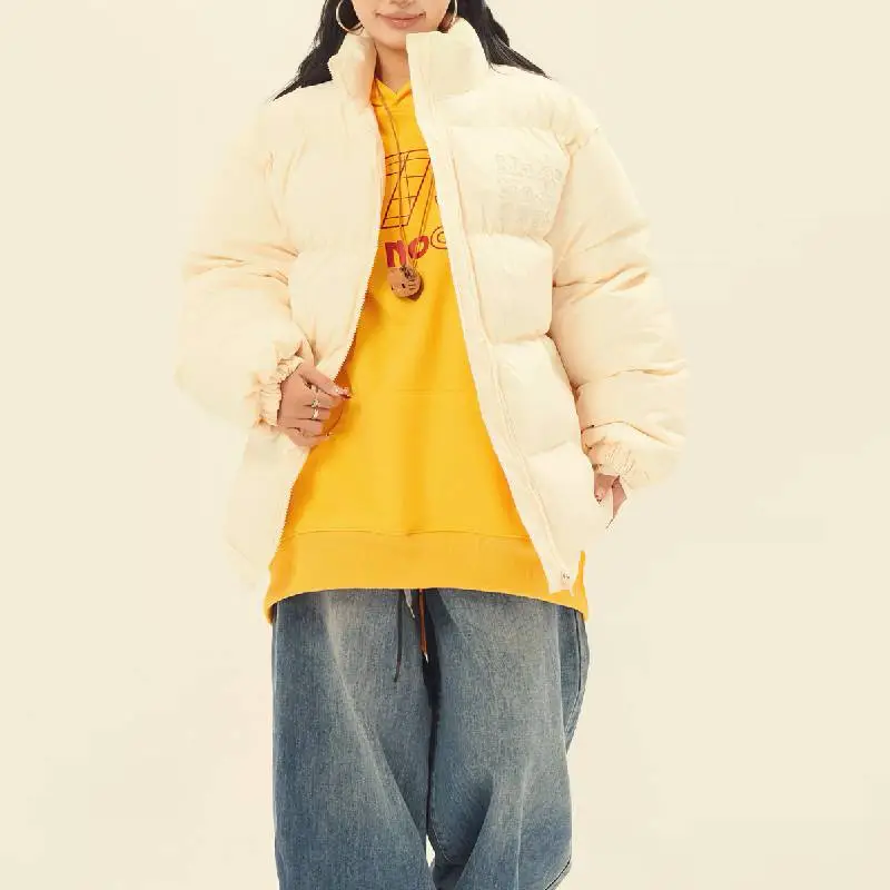 Plain Loose Blended Synthetic Fabrics Quilted Jacket-9