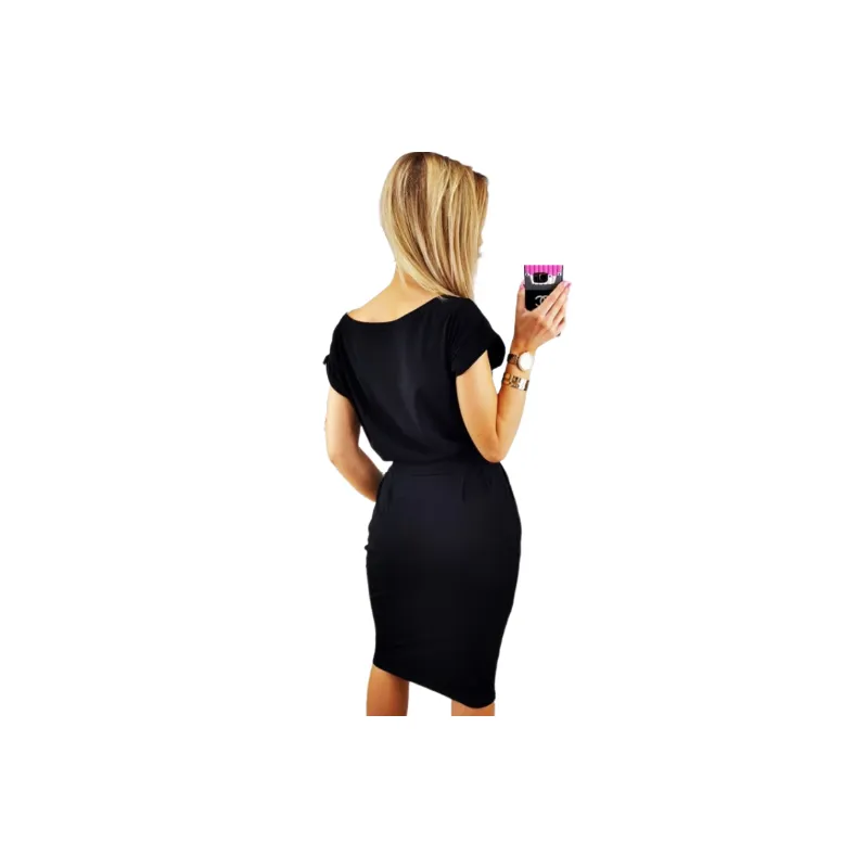 Fashionable Plain Polyester Dress Women-1