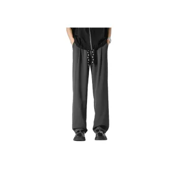 Drawstring Dipping Ice Silk Cool Straight Casual Pants