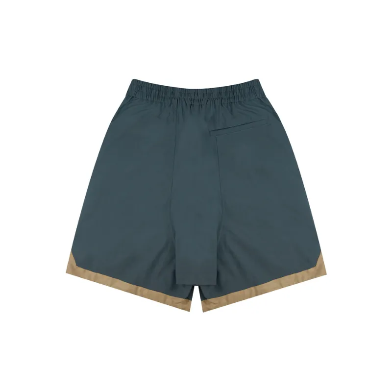 Trendy Brand Loose Splicing Elastic Shorts-1