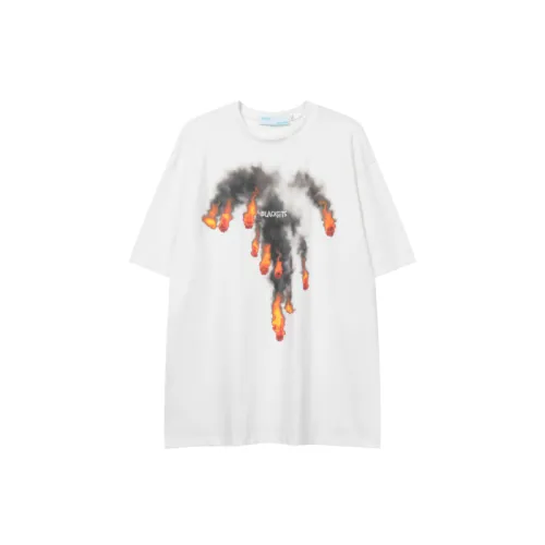 Oversize Fireball Printed Loose Crewneck Cotton Short-sleeved T-shirt