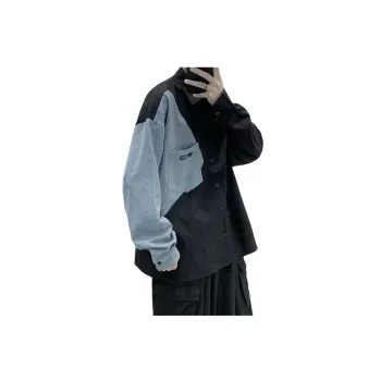 Long sleeved Stitching Trendy Casual Contrast Color Shirt