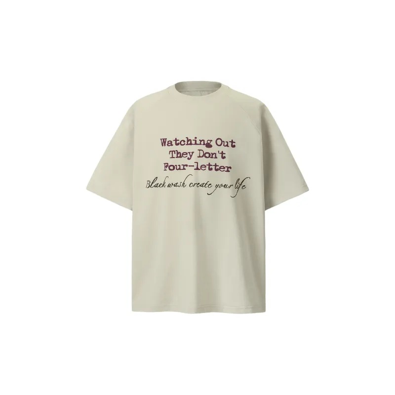 Street Loose Cotton Blended Fabric T Shirt-0