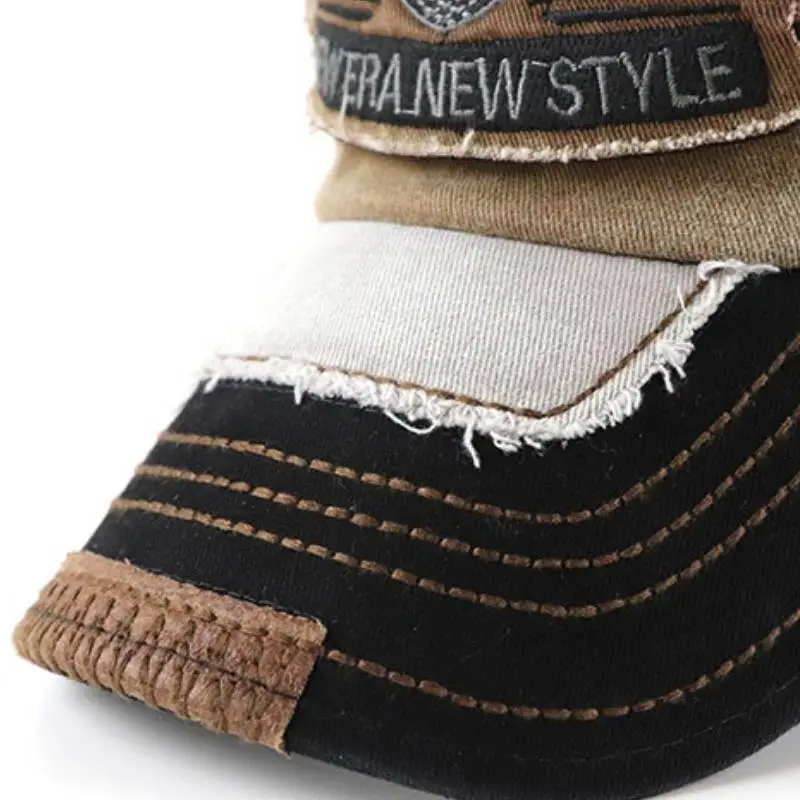 Embroidery Washed Peaked Cap-2