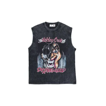 Cartoon Spoof Print Sleeveless Shirt