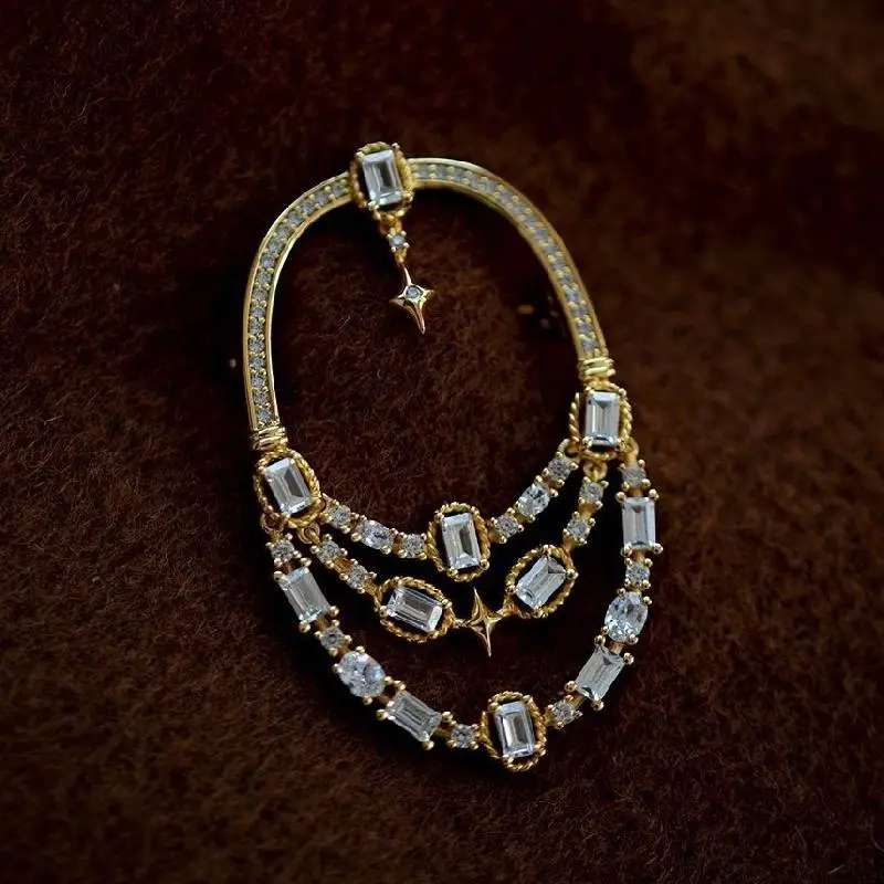 Retro Geometric Brooch-1