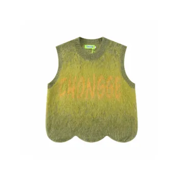 Retro Gradient Tie Dye Round Neck Vest