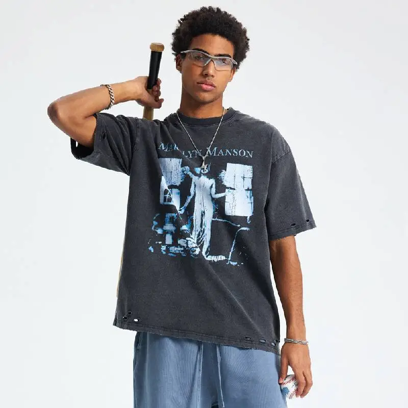 Fashionable Loose 100% Cotton T Shirt-2