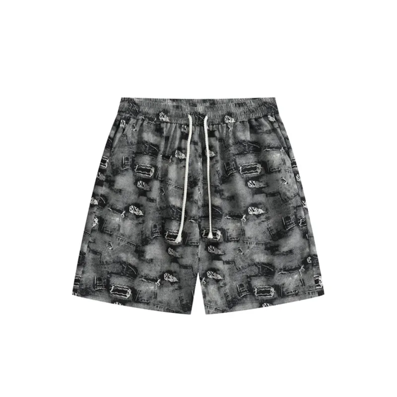 Loose Casual Five Point Baggy Beach Shorts-0