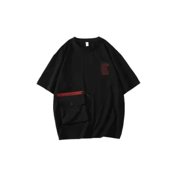 Retro Casual Multi Pocket T Shirt