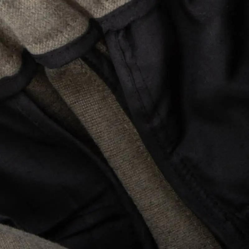 Casual Loose Straight Leg Polyester Blend Fabric Suit Trousers-1