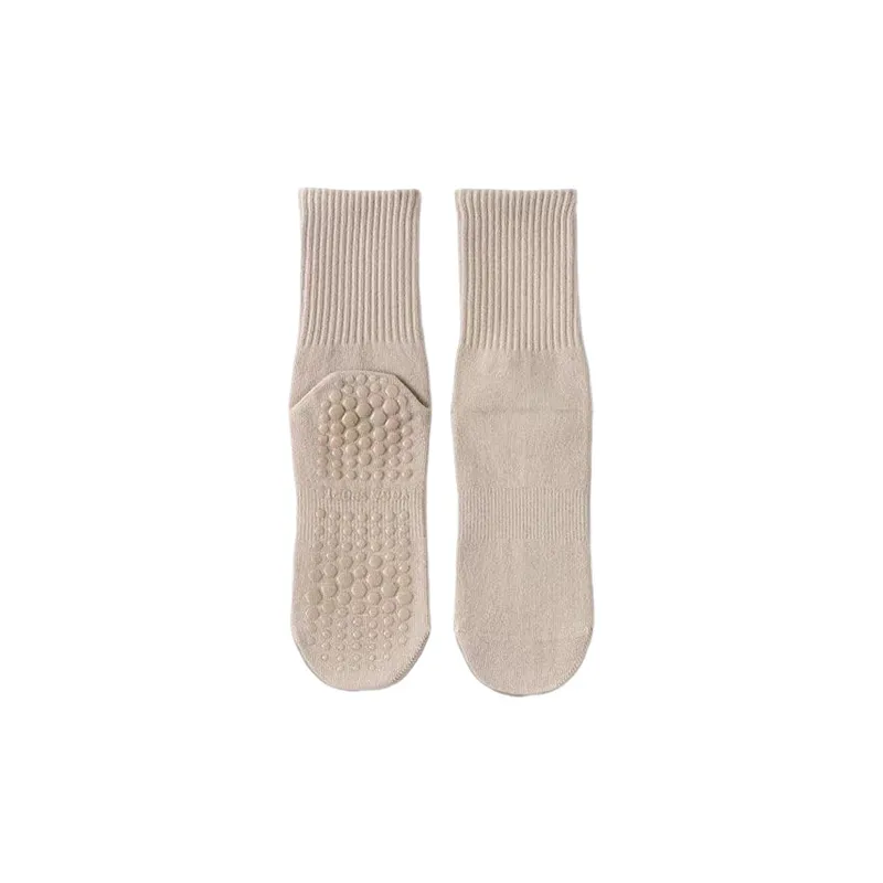 Simple Plain 100% Cotton Mid Calf Sock-4