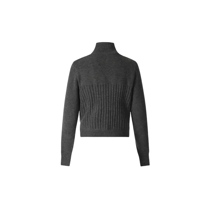Retro Plain Cotton Blended Fabric Sweater-1