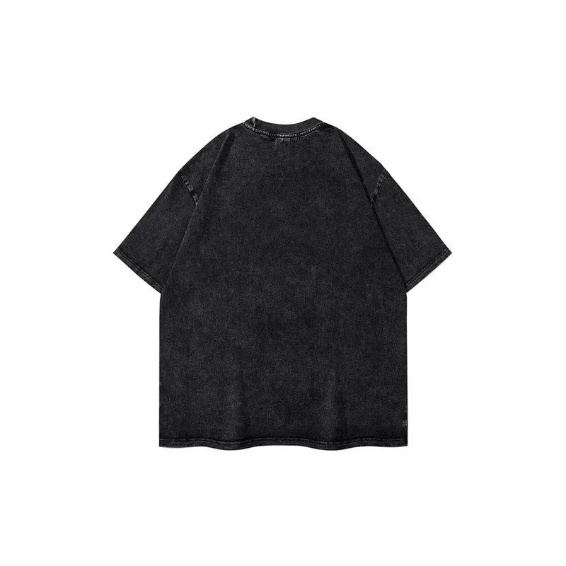 Loose Rose Skull Print T Shirt-1