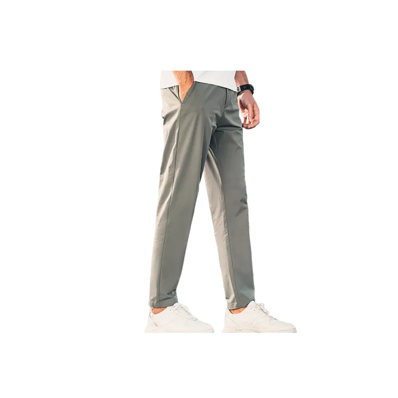 Retro Breathable Blended Synthetic Fabrics Casual Pants-2