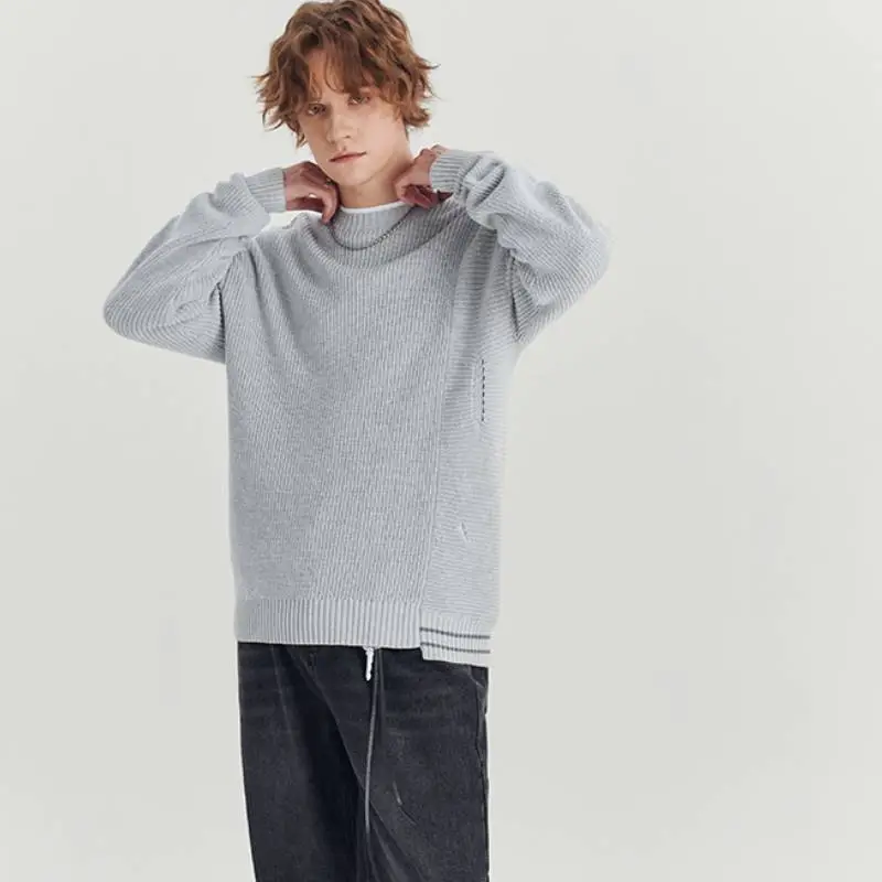 Fashionable Simple Cotton Sweater-4