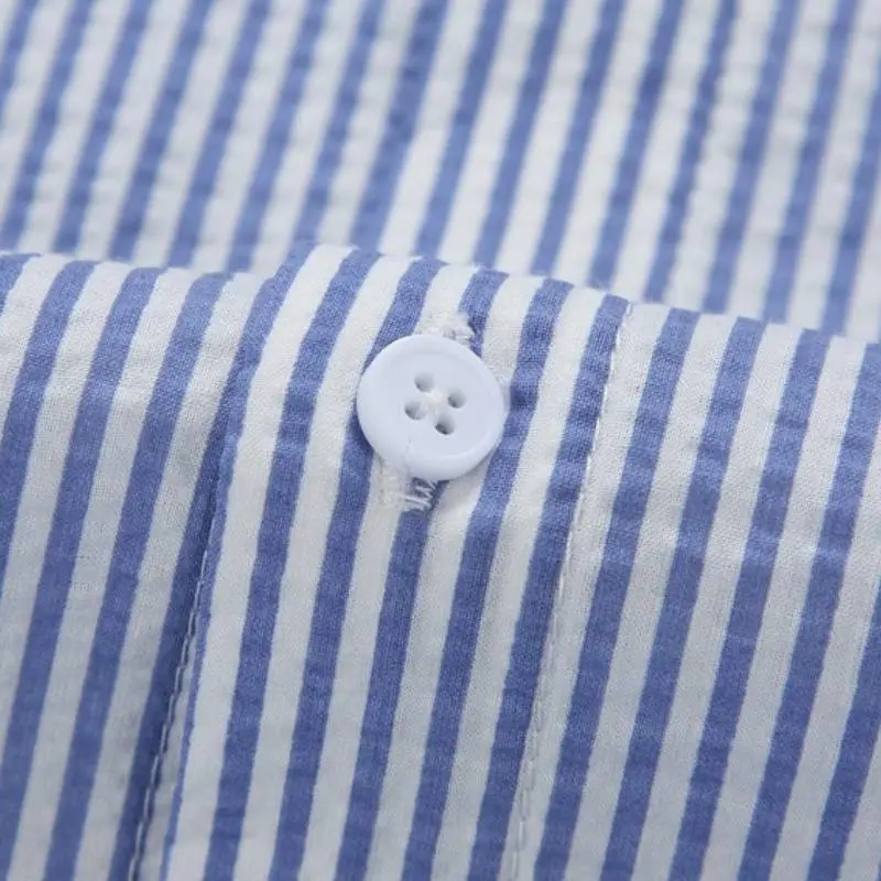 Striped Loose 100% Cotton Shirt-5
