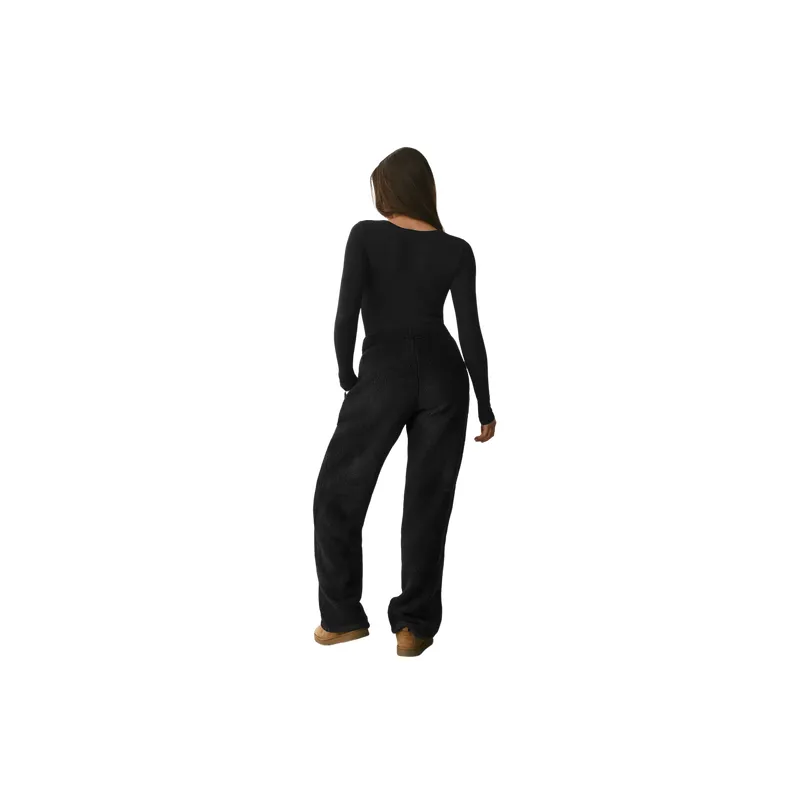 Fashionable Plain Thickened French Fine Rib Fabric Shirt Women-1