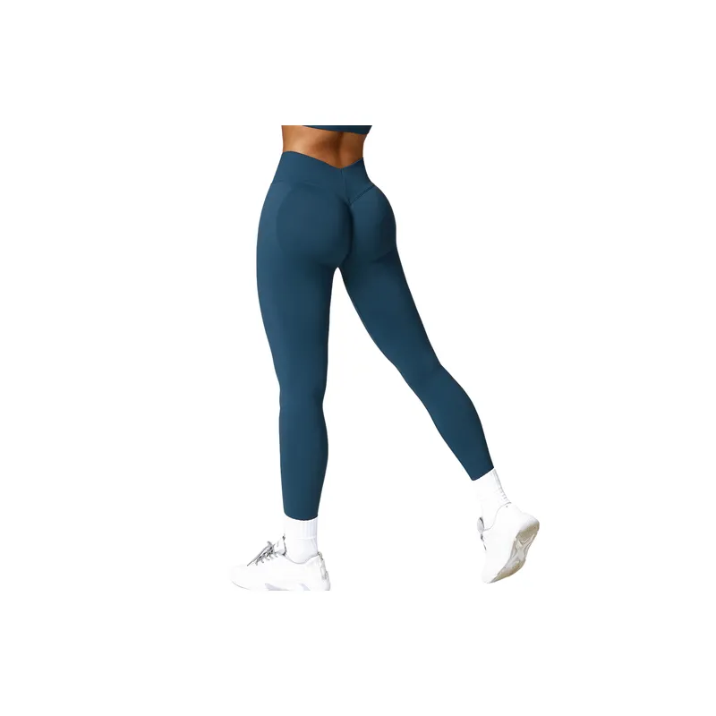 Plain Sporty Nylon Leggings Women-3