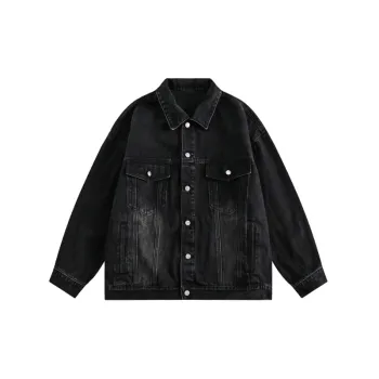 Washed Old Loose Collar Casual Denim Jacket