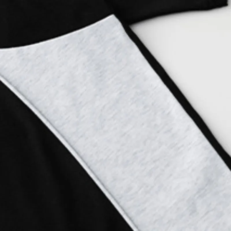 Contrast Color Sporty 100% Cotton T Shirt-4