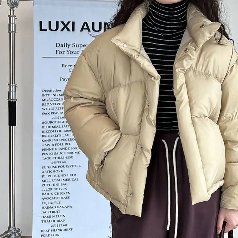 Simple Funky White Duck Down Jacket-1
