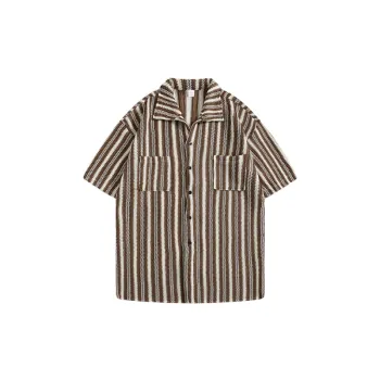 Fashionable Striped Polyester Shirt