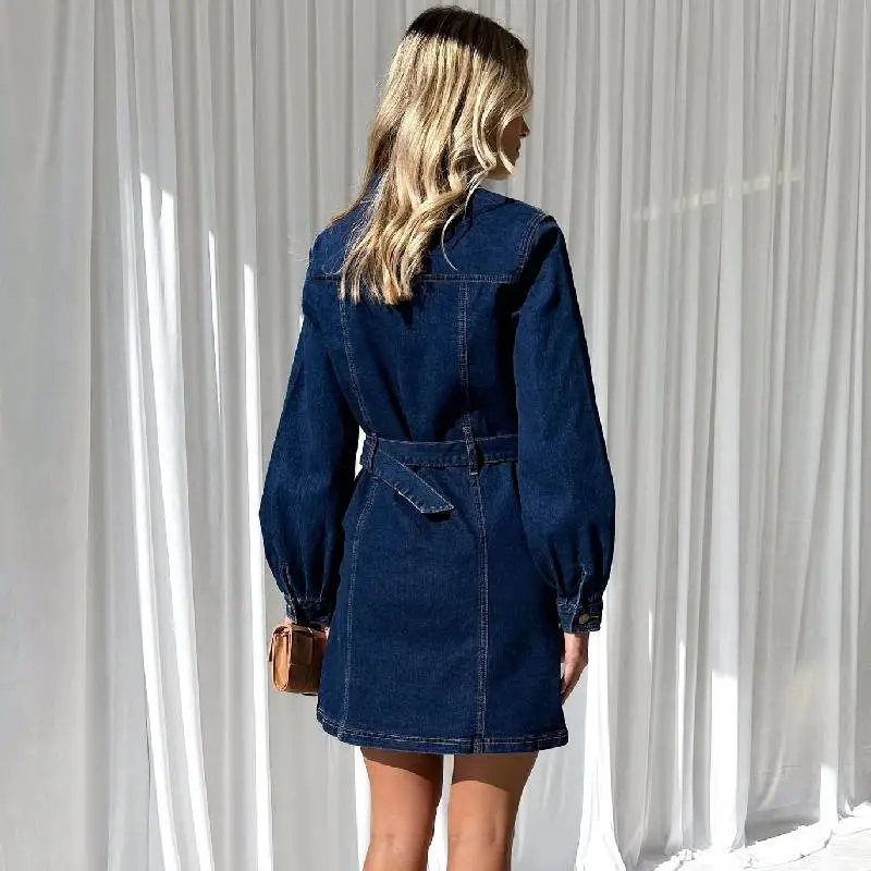 Fashionable Casual Denim Dress Women-1