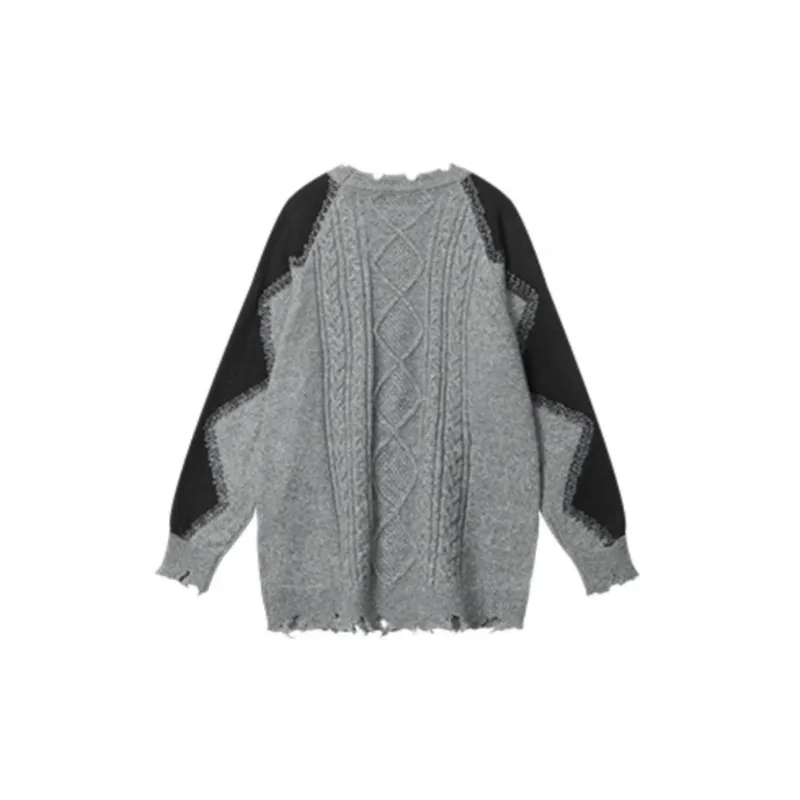 Stitching Lazy Style Retro Sweater-1