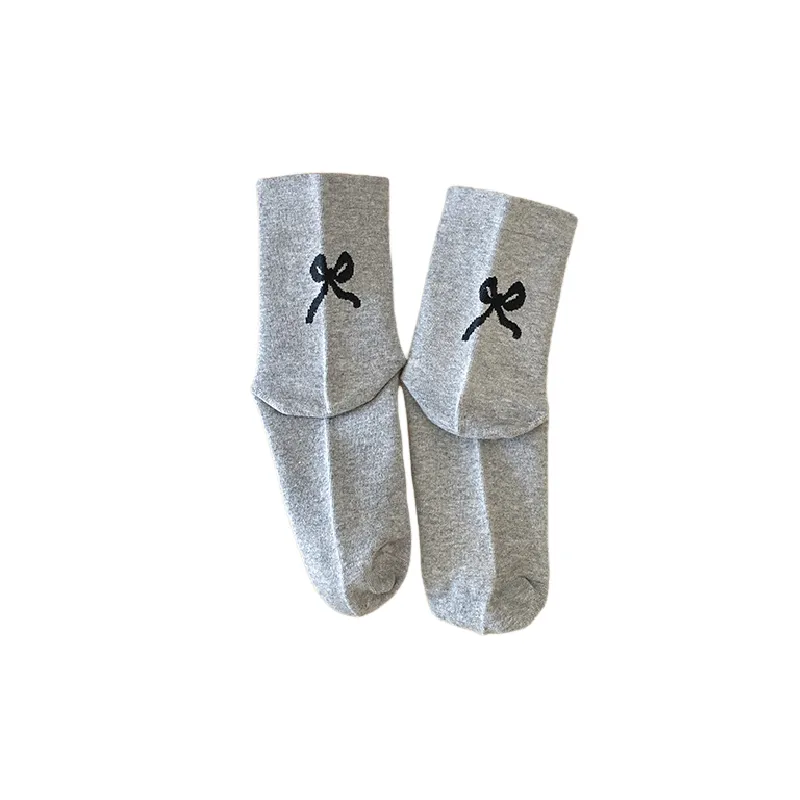 Simple Loose 100% Cotton Mid Calf Sock-2