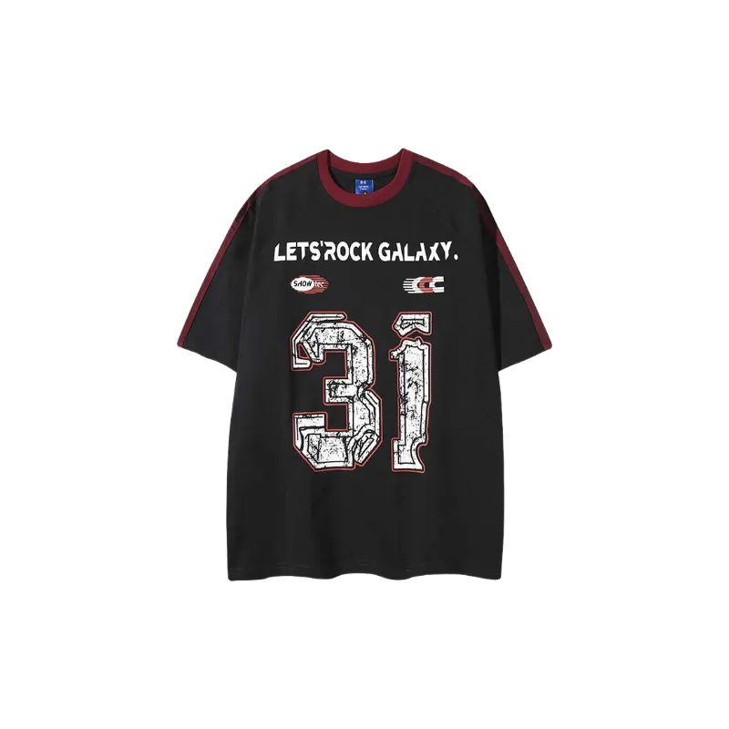 Retro Loose Cotton Blended Fabric T Shirt-4