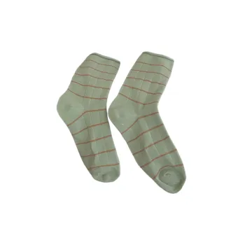Fashionable Striped Cotton Mid Calf Sock