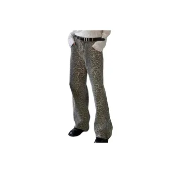 Street Leopard Print Loose Jeans