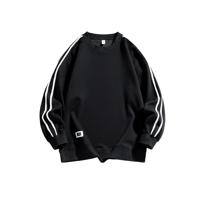 Ins Side Stripe Crewneck Sweatshirt-0