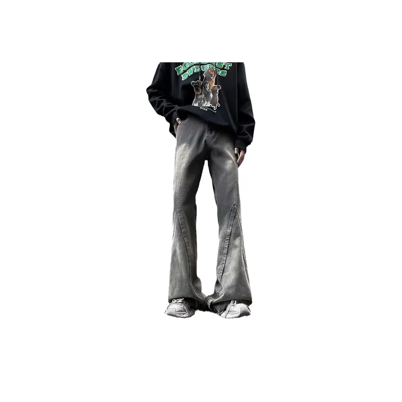 Retro Raw Edge Gradient Jeans-0
