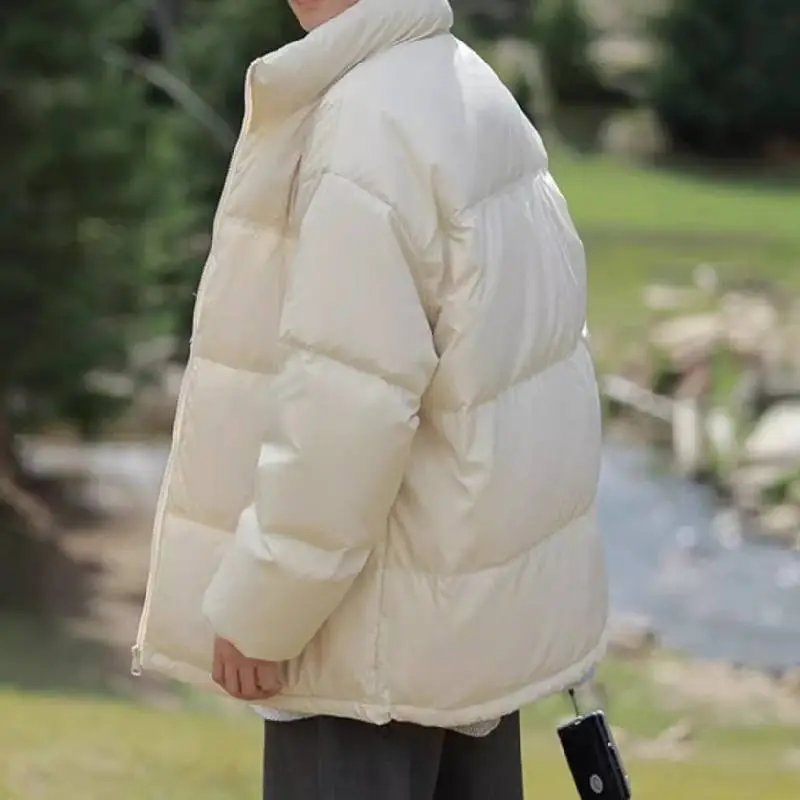 Warming Fashionable White Duck Down Jacket-4