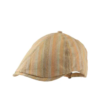 Striped Retro Peaked Cap
