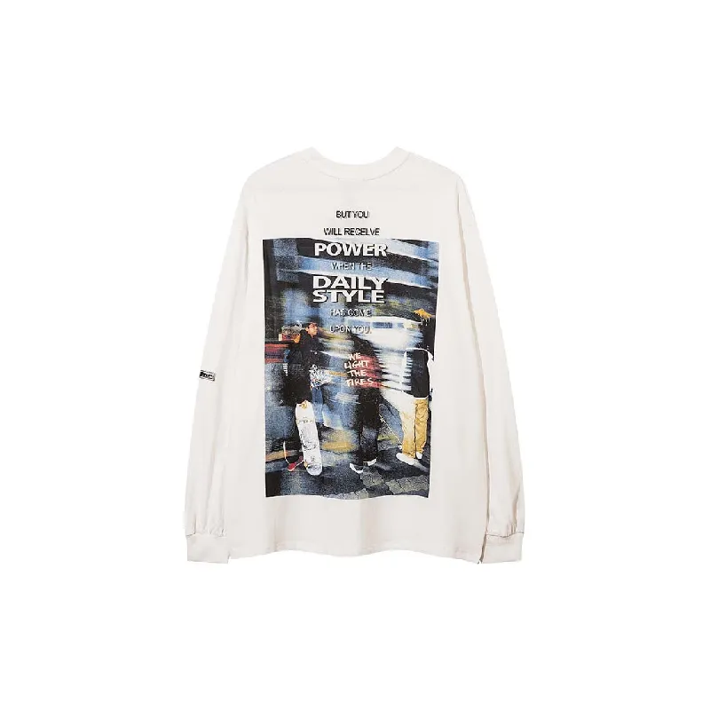 Trendy Hip Hop Cotton Blended Fabric T Shirt-1