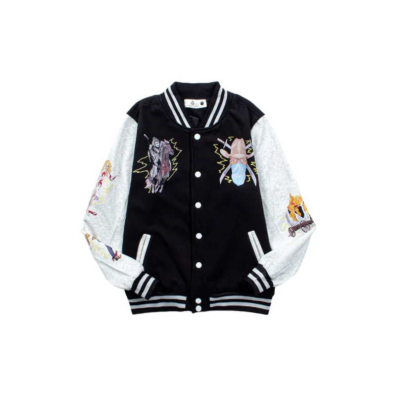 Trendy Simple Cotton Blended Fabric Baseball Jersey-0