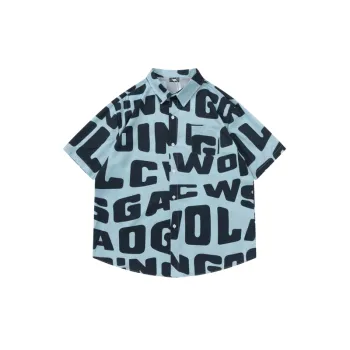 Personalized Letter Trendy Print Short Sleeved Shirt
